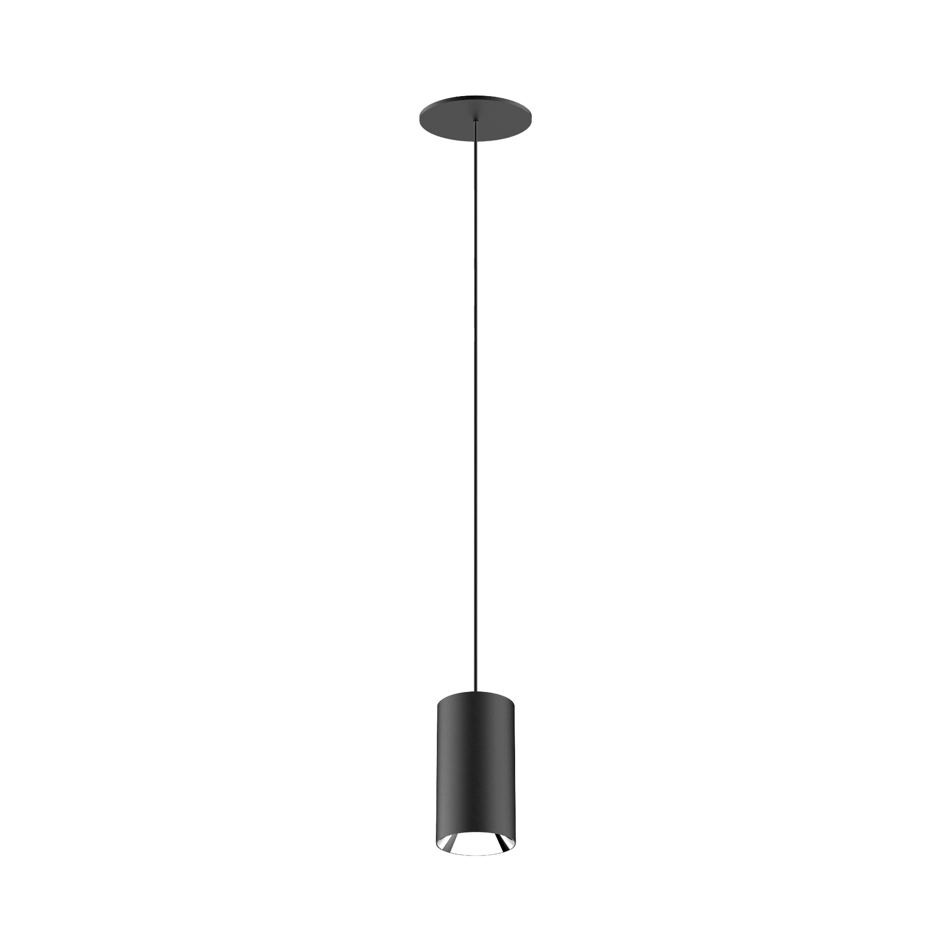 Black version of the Dea Vesta S PE-in with silver reflector, a pendant luminaire designed by Karizma Luce.