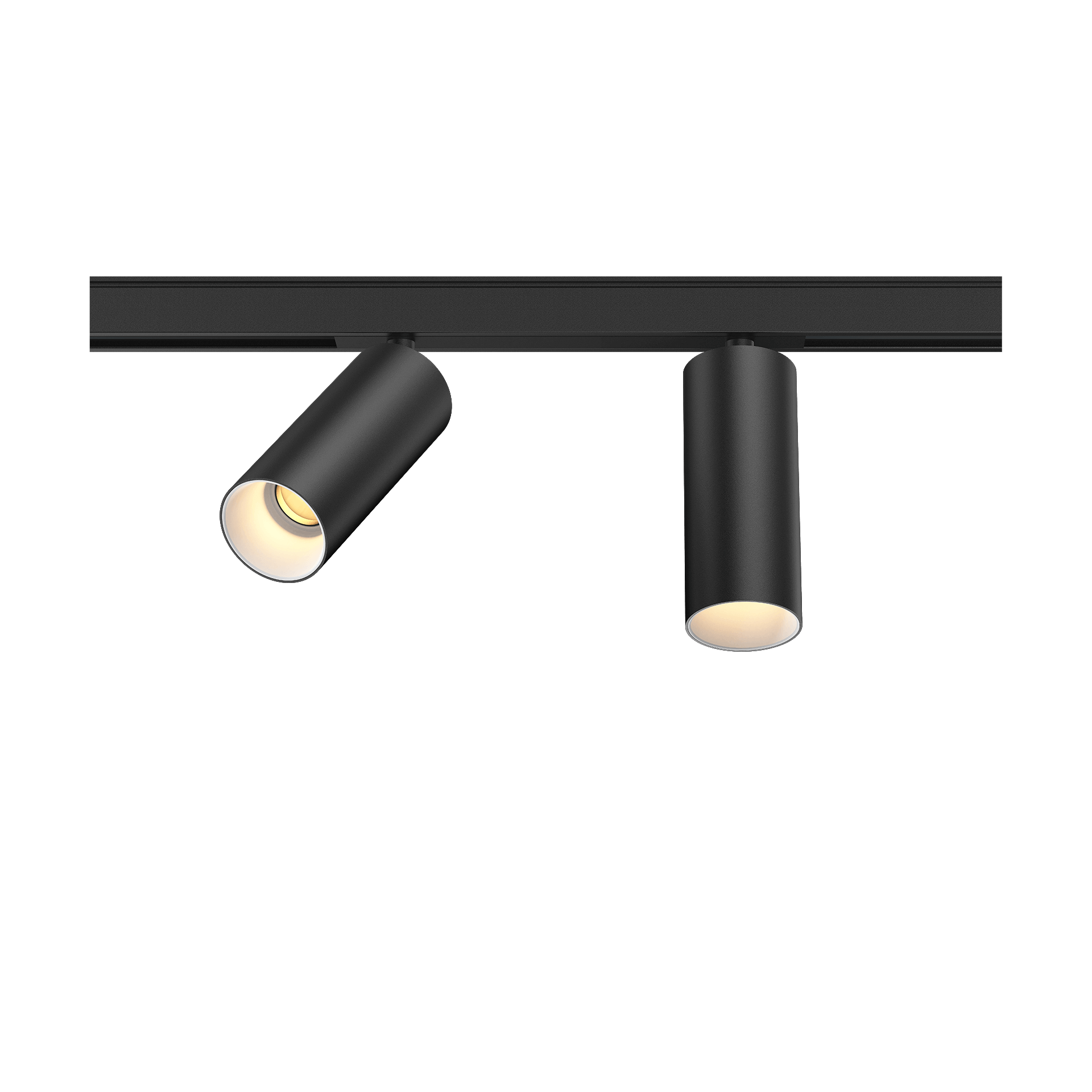 Black version of the Dea Juno-Q1 duo XS with white reflector, a 48V track spot designed by Karizma Luce.