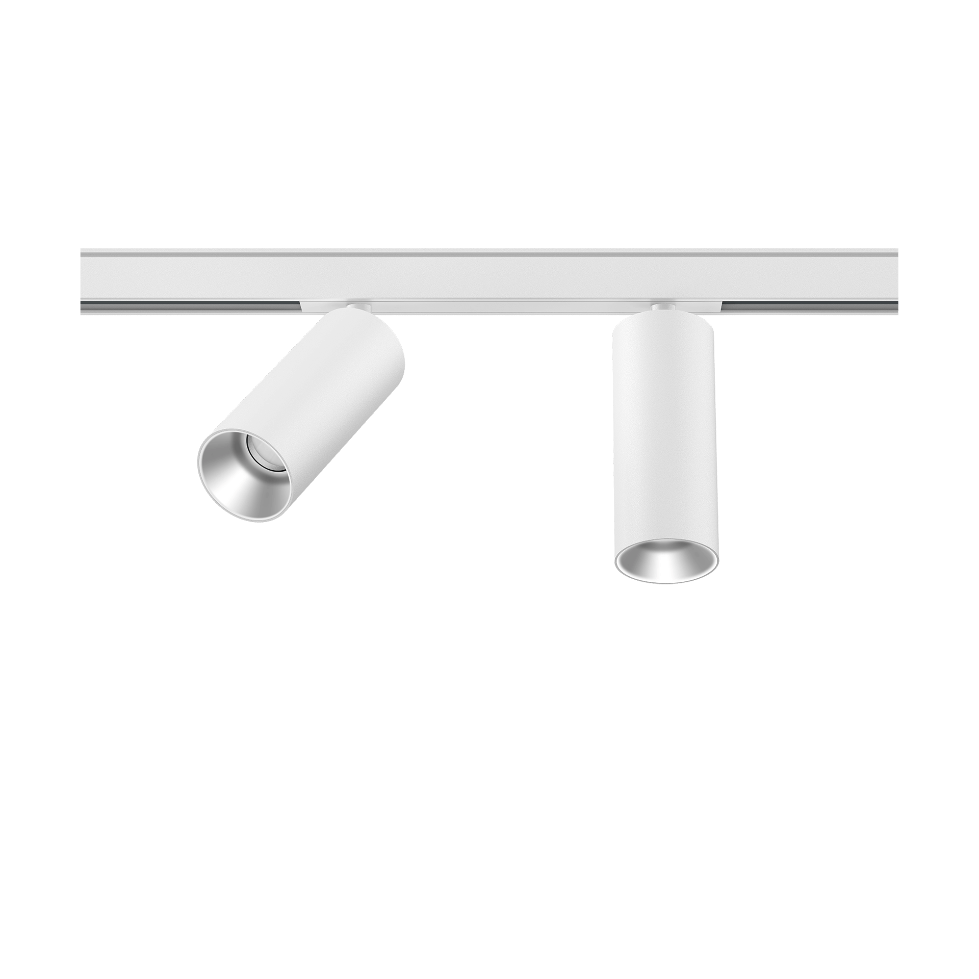 White version of the Dea Juno-Q1 duo XS with silver reflector, a 48V track spot designed by Karizma Luce.