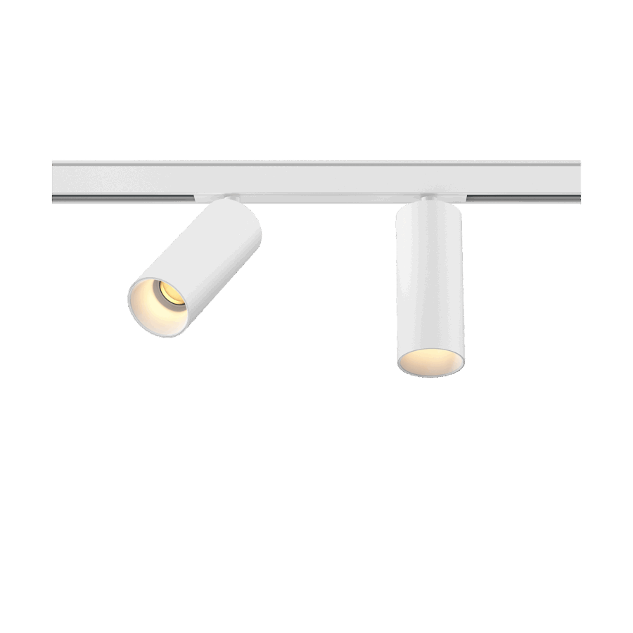 White version of the Dea Juno-Q1 duo XS with white reflector, a 48V track spot designed by Karizma Luce.