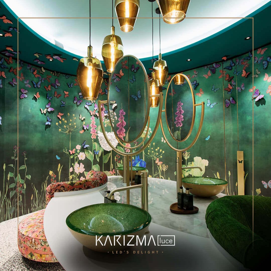 Dea Amata in beautiful bathroom lowered ceiling.