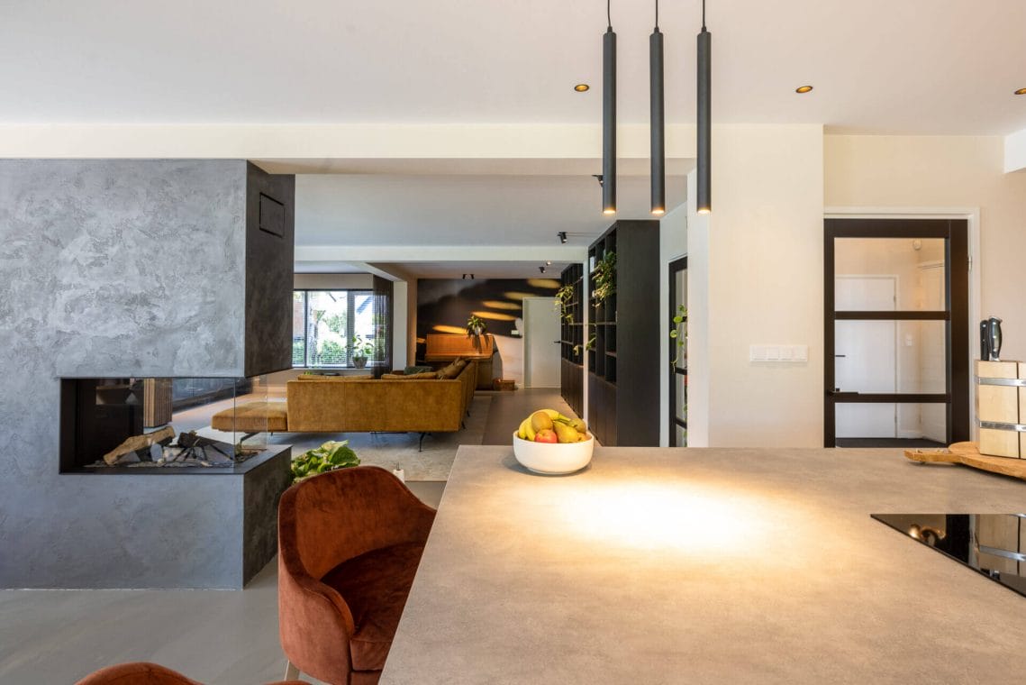 View from kitchen to living room