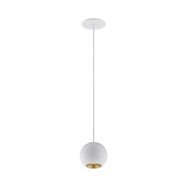 White version of the Dea Eros M PE-in with golden reflector, a suspended recessed luminaire designed by Karizma Luce.