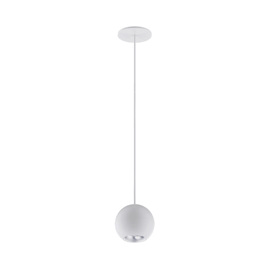 White version of the Dea Eros M PE-in with silver reflector, a suspended recessed luminaire designed by Karizma Luce.