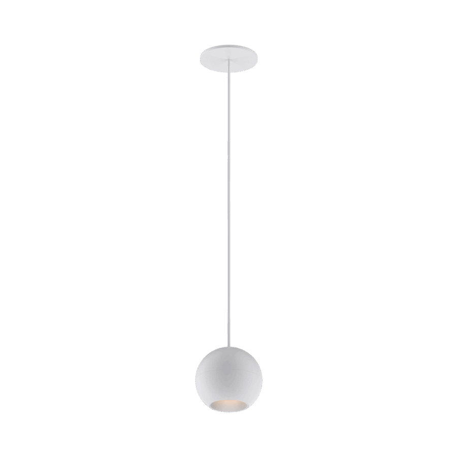 White version of the Dea Eros M PE-in with white reflector, a suspended recessed luminaire designed by Karizma Luce.