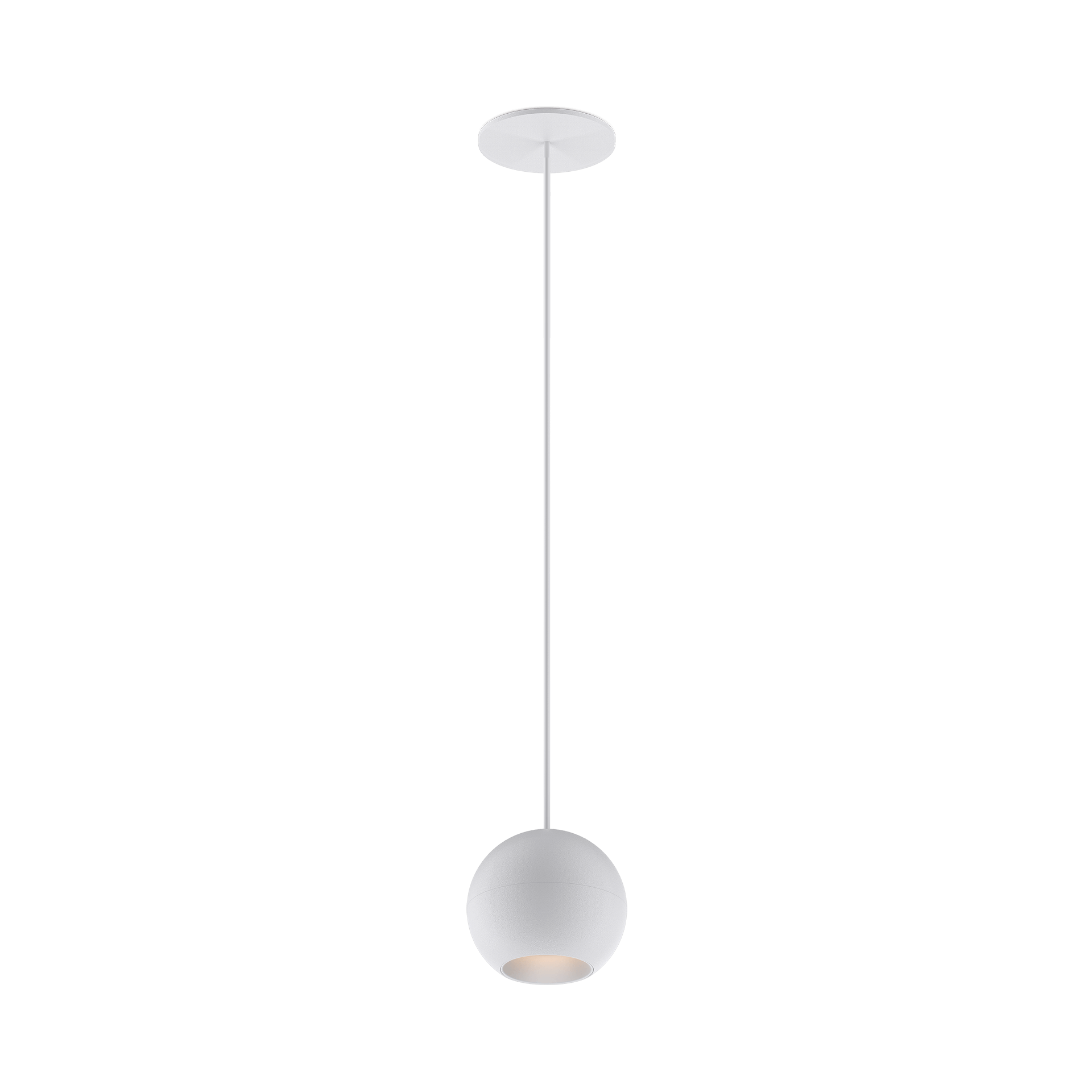 White version of the Dea Eros M PE-in with white reflector, a suspended recessed luminaire designed by Karizma Luce.