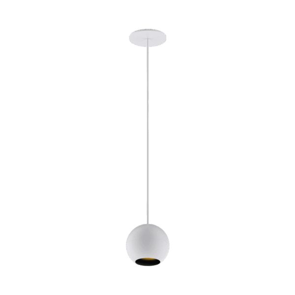 White version of the Dea Eros M PE-in with black gloss reflector, a suspended recessed luminaire designed by Karizma Luce.
