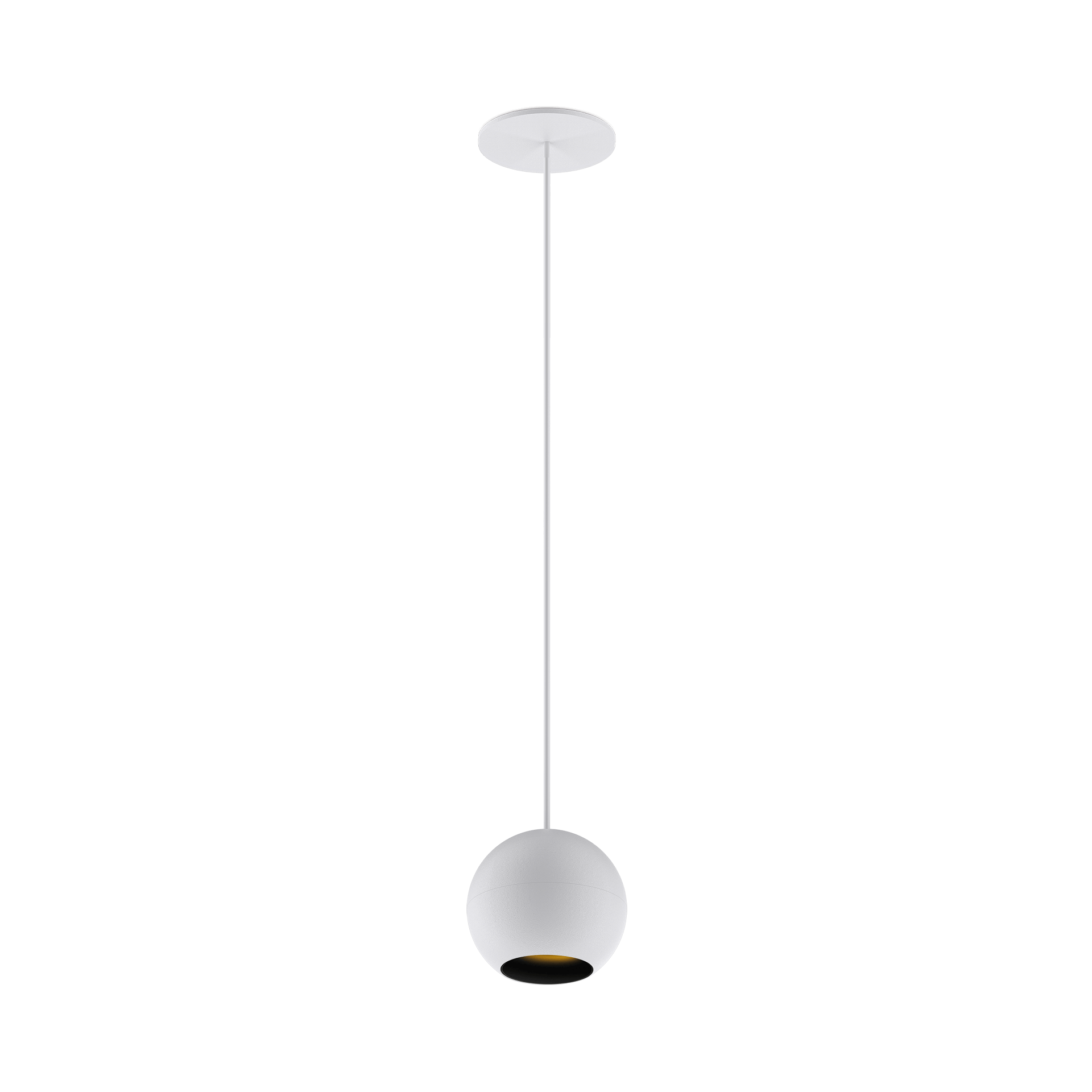 White version of the Dea Eros M PE-in with black gloss reflector, a suspended recessed luminaire designed by Karizma Luce.