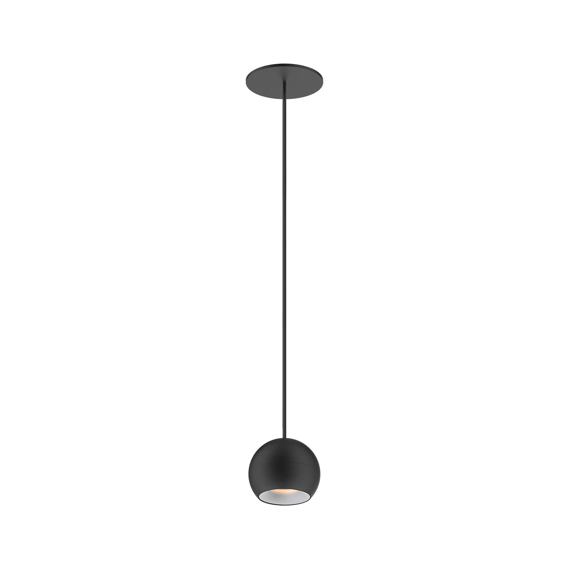Black version of the Dea Eros S PE-in with white reflector, a suspended recessed luminaire designed by Karizma Luce.