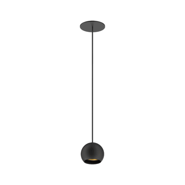 Black version of the Dea Eros S PE-in with black gloss reflector, a suspended recessed luminaire designed by Karizma Luce.