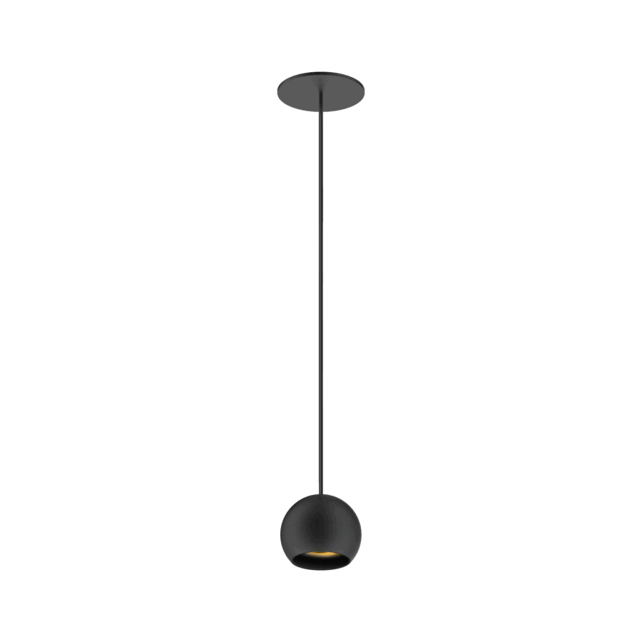Black version of the Dea Eros S PE-in with black gloss reflector, a suspended recessed luminaire designed by Karizma Luce.