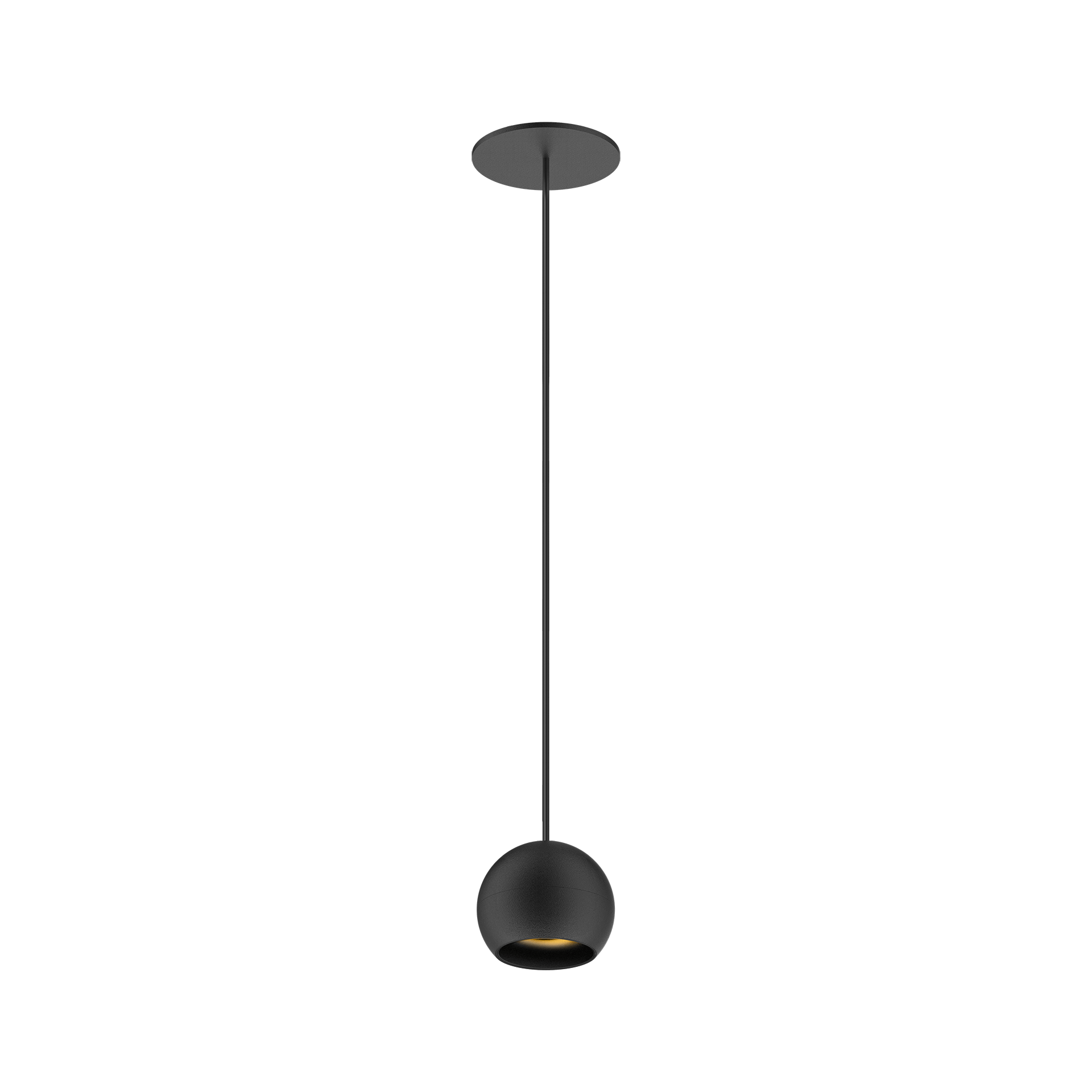 Black version of the Dea Eros S PE-in with black gloss reflector, a suspended recessed luminaire designed by Karizma Luce.