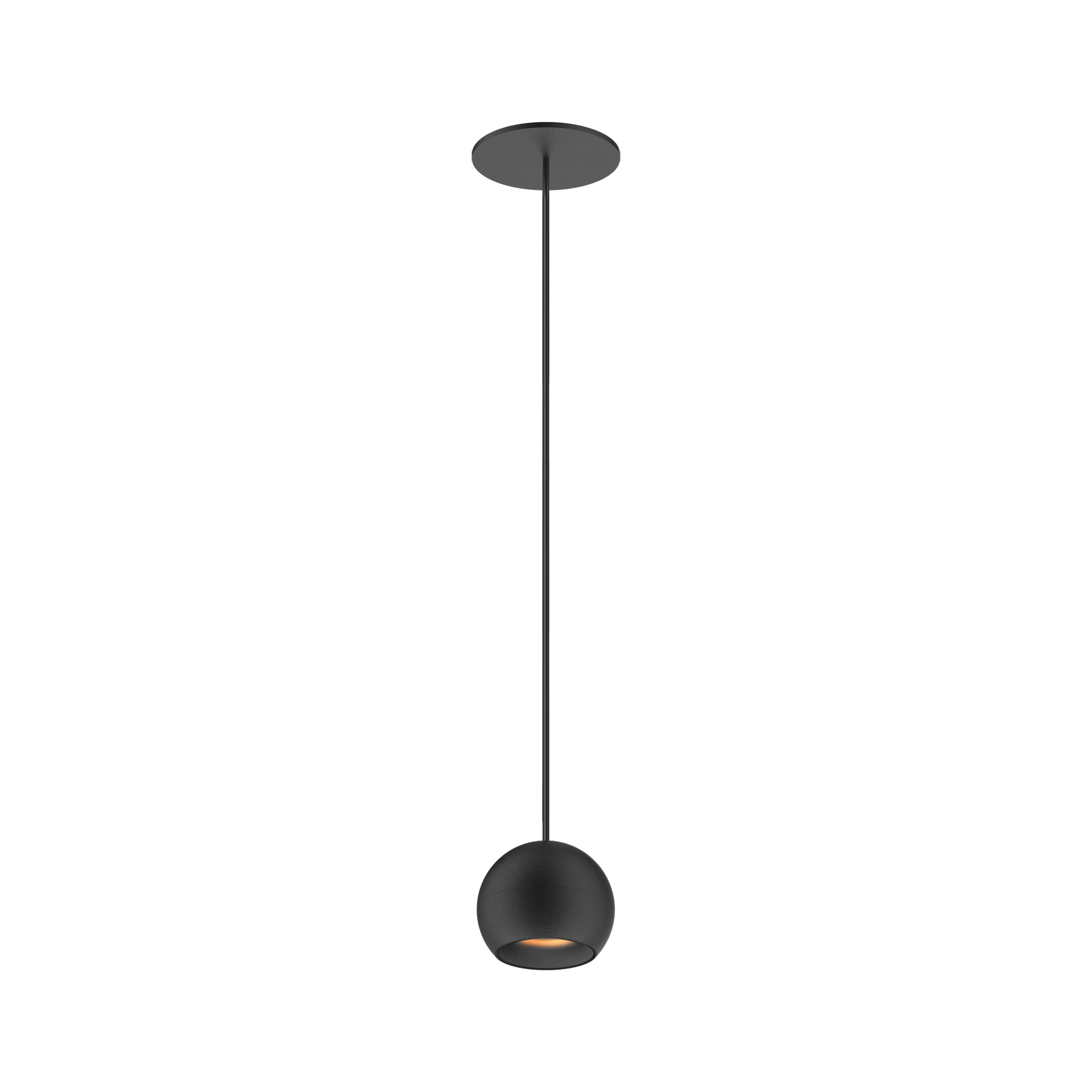 Black version of the Dea Eros S PE-in with black matt reflector, a suspended luminaire designed by Karizma Luce.