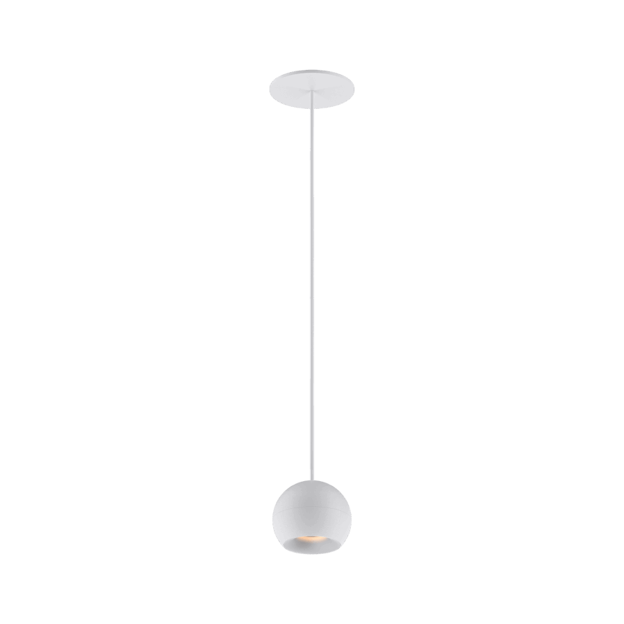 White version of the Dea Eros S PE-in with white reflector, a suspended recessed luminaire designed by Karizma Luce.