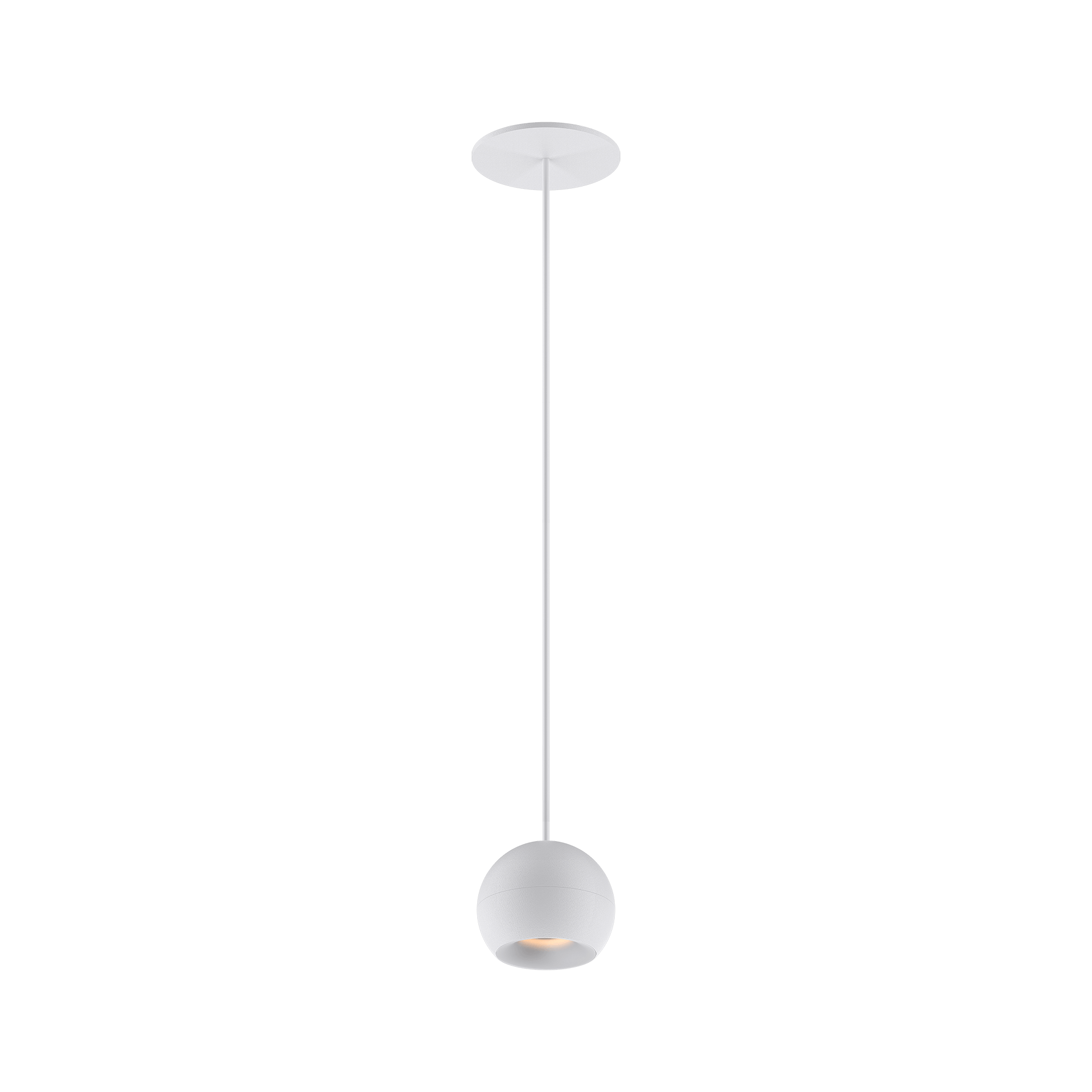 White version of the Dea Eros S PE-in with white reflector, a suspended recessed luminaire designed by Karizma Luce.