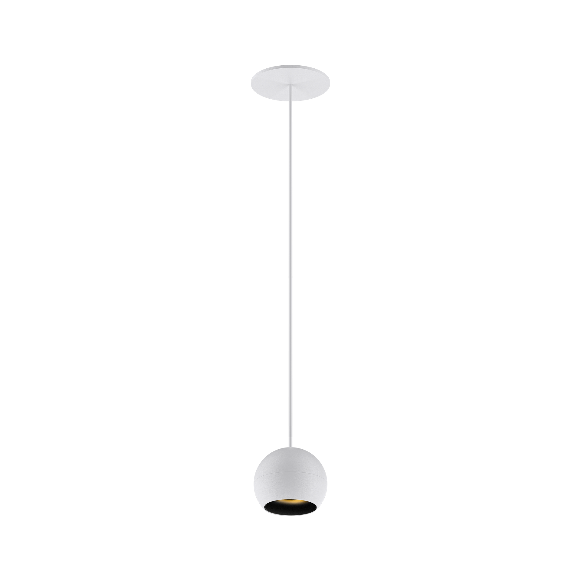 White version of the Dea Eros S PE-in with black gloss reflector, a suspended recessed luminaire designed by Karizma Luce.