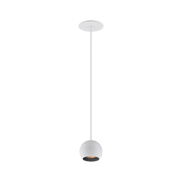 White version of the Dea Eros S PE-in with black matt reflector, a suspended recessed luminaire designed by Karizma Luce.