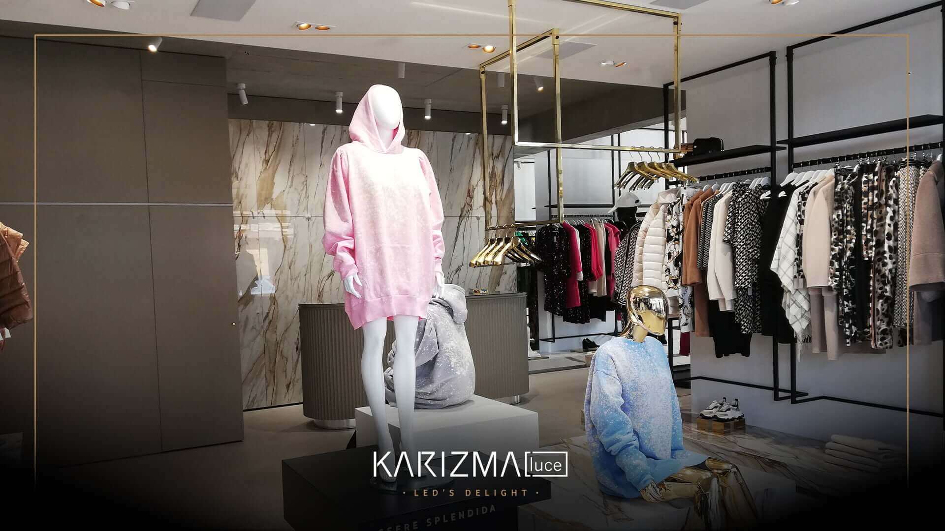 Boutique with golden accents.