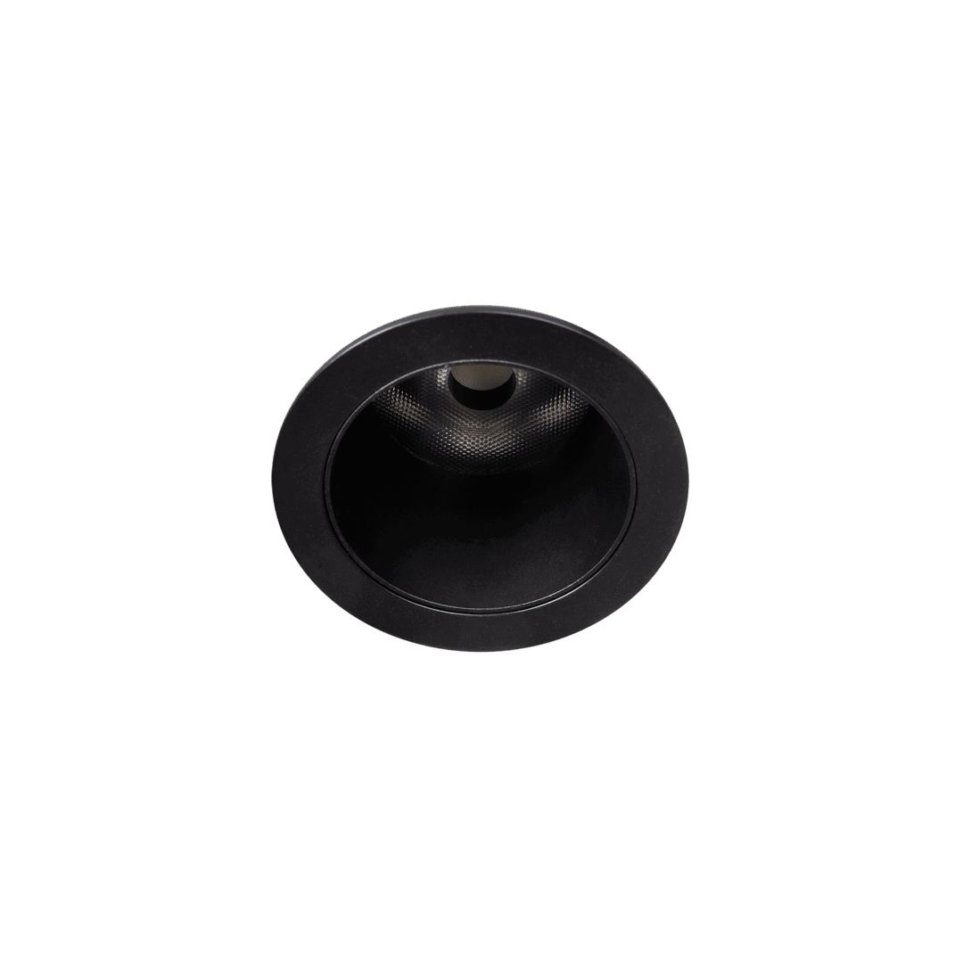 Black version of the Casa M, a fixed recessed luminaire designed by Karizma Luce.
