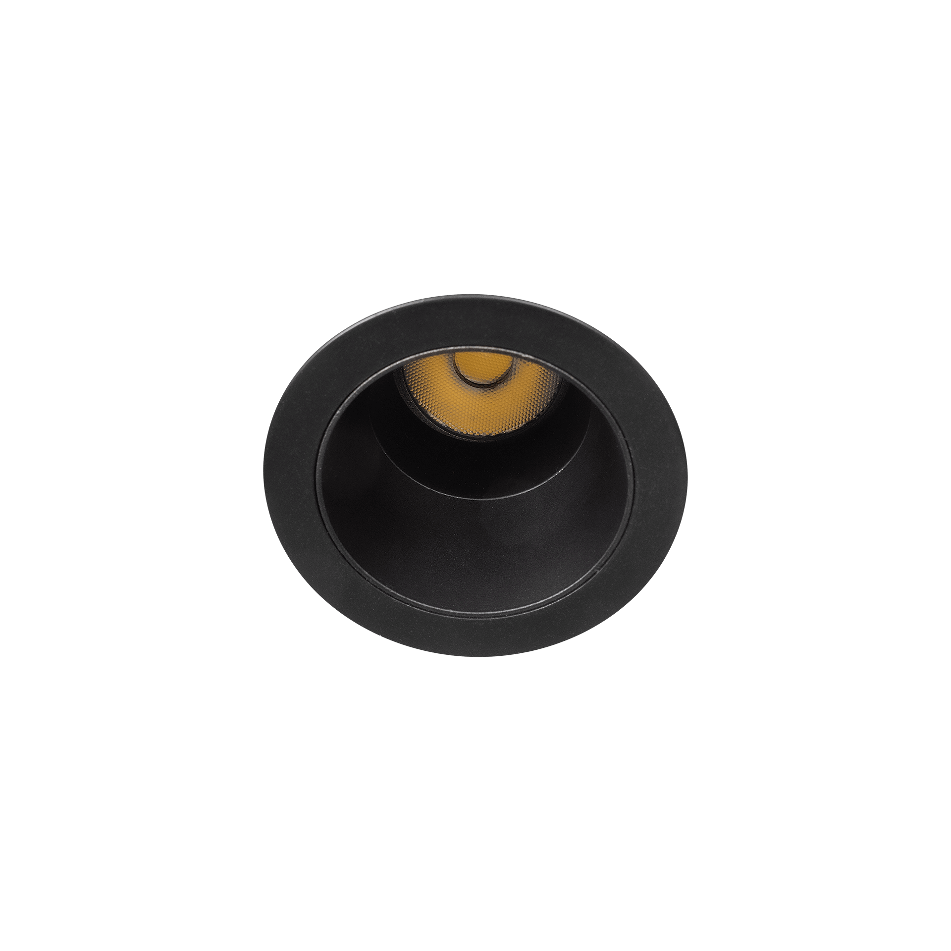 Black version of the Casa M Swing, an adjustable recessed luminaire designed by Karizma Luce.