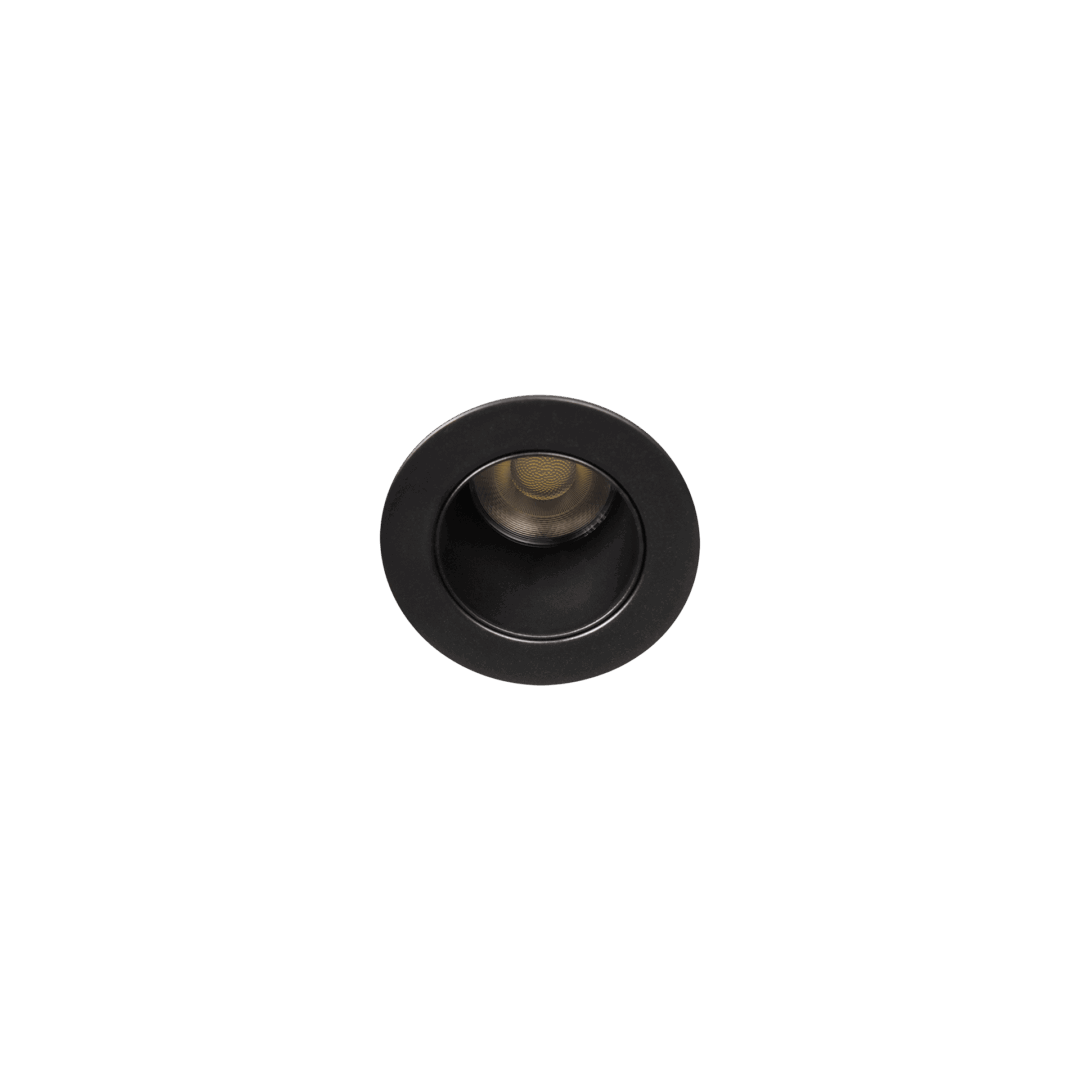 Black version of the Casa XS, a fixed recessed luminaire designed by Karizma Luce.