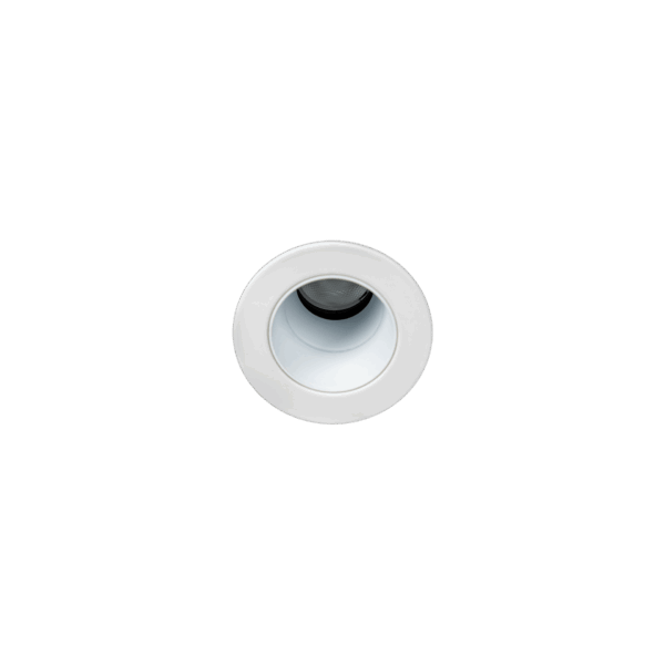 White version of the Casa XS Swing, an adjustable recessed luminaire designed by Karizma Luce.