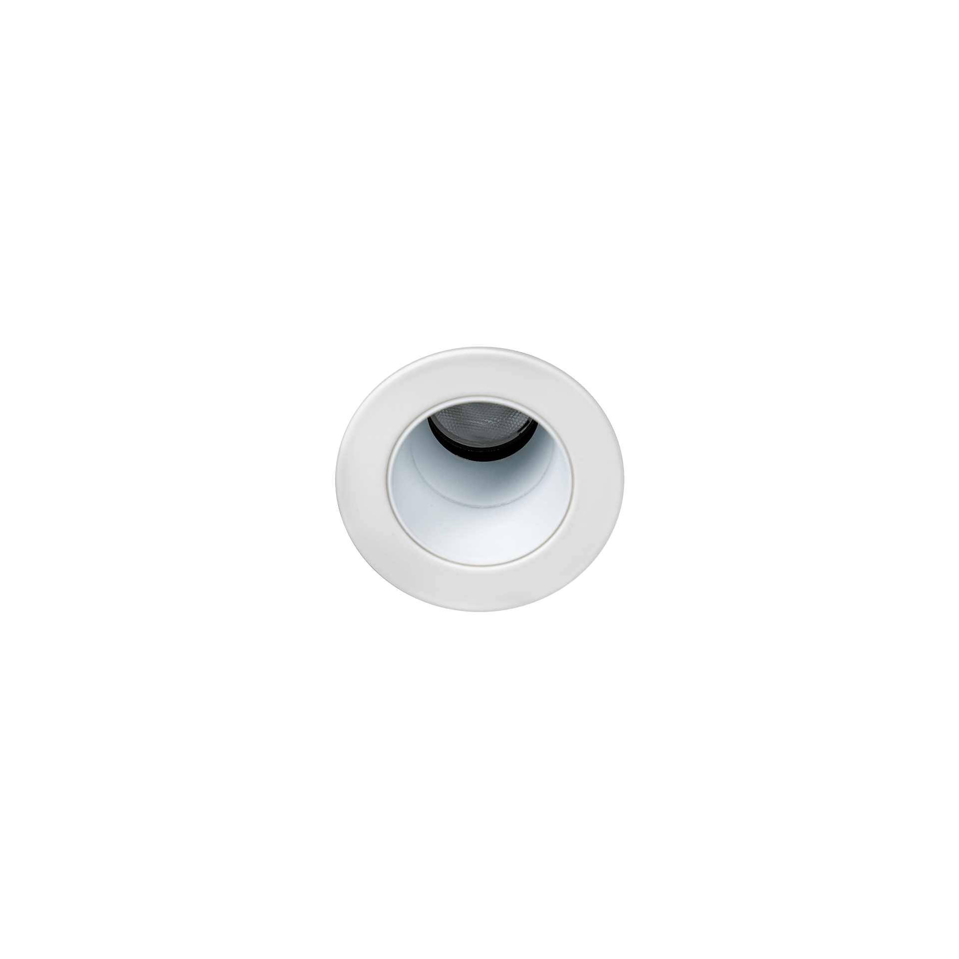 White version of the Casa XS Swing, an adjustable recessed luminaire designed by Karizma Luce.