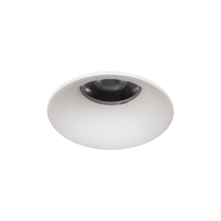 White version of the Amata M Lente, a fixed recessed luminaire designed by Karizma Luce.