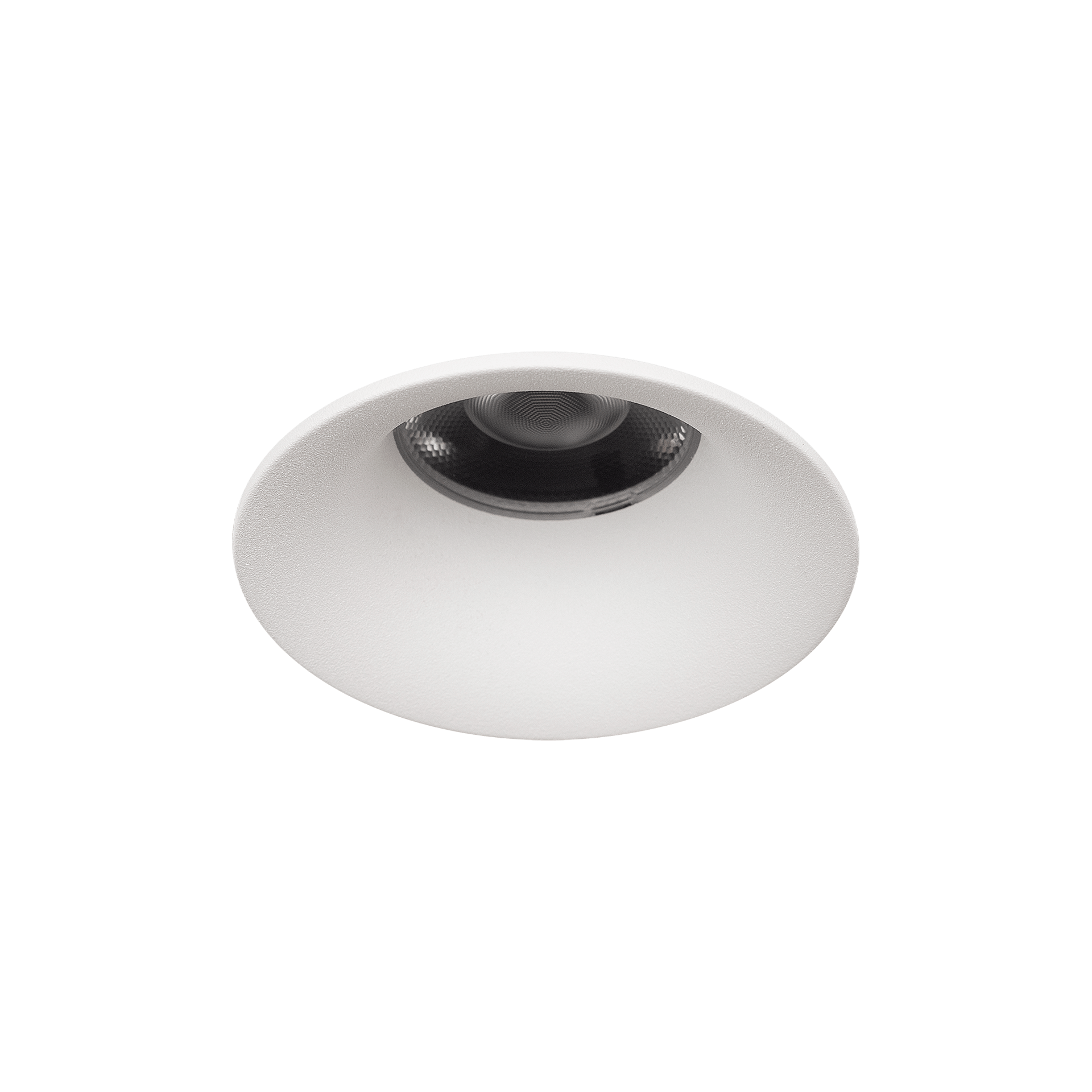 White version of the Amata M Lente, a fixed recessed luminaire designed by Karizma Luce.