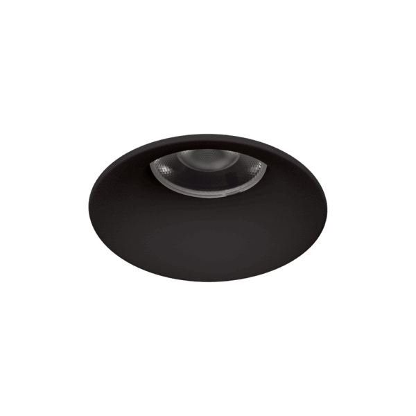 Black version of the Amata M Lente, a fixed recessed luminaire designed by Karizma Luce.