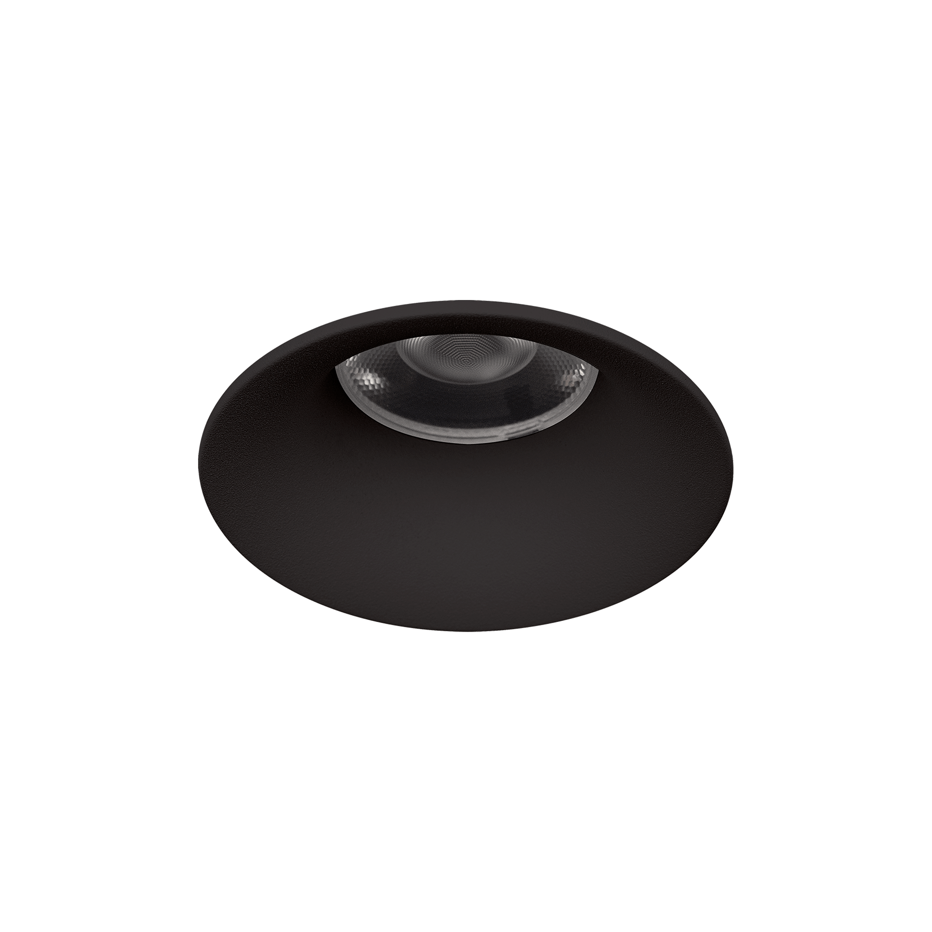 Black version of the Amata M Lente, a fixed recessed luminaire designed by Karizma Luce.