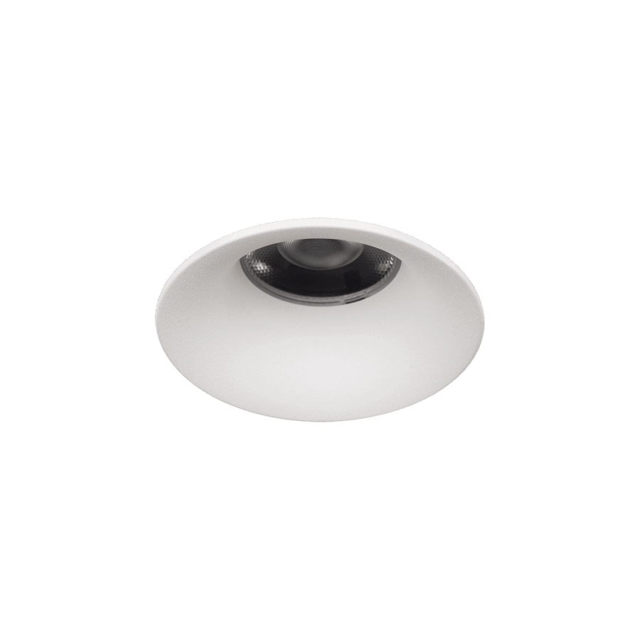 White version of the Amata S Lente, a fixed recessed luminaire designed by Karizma Luce.