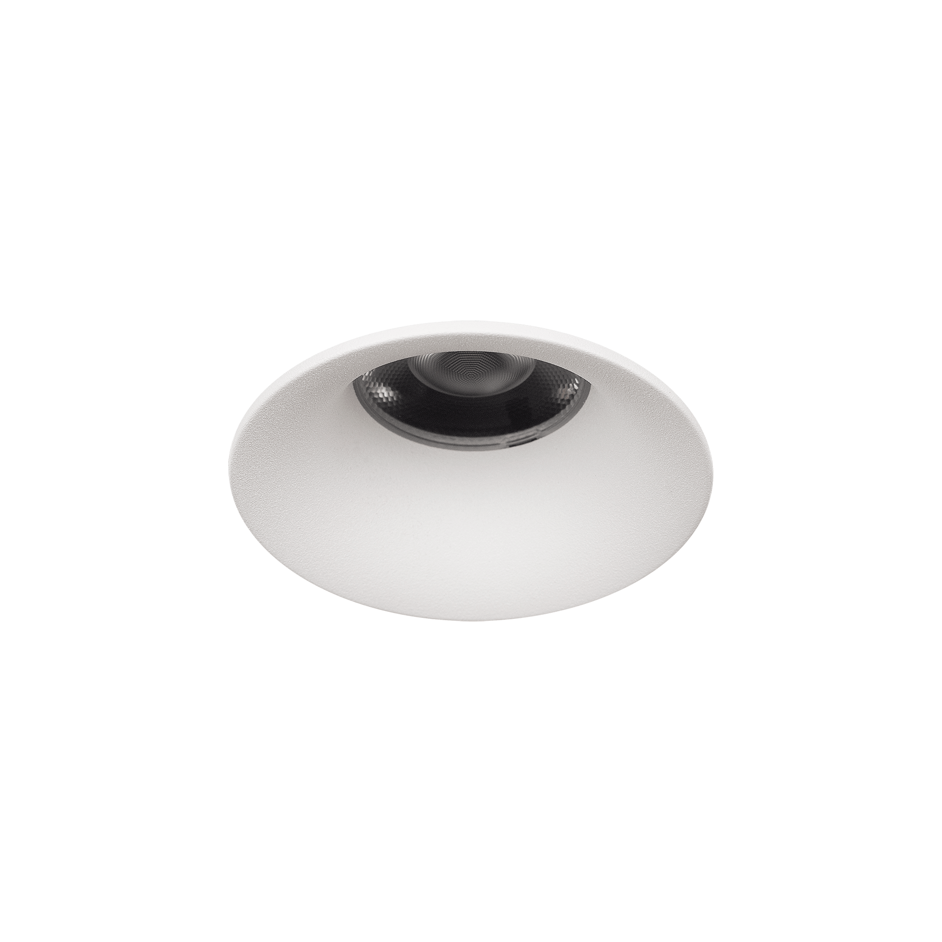 White version of the Amata S Lente, a fixed recessed luminaire designed by Karizma Luce.