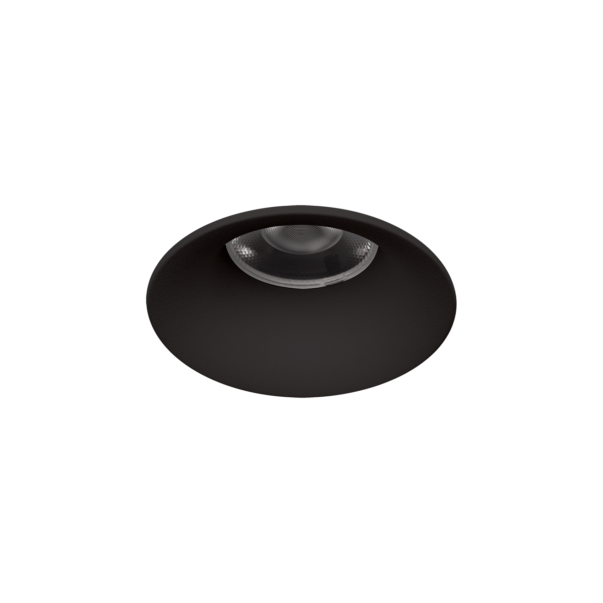 Black version of the Amata S Lente, a fixed recessed luminaire designed by Karizma Luce.