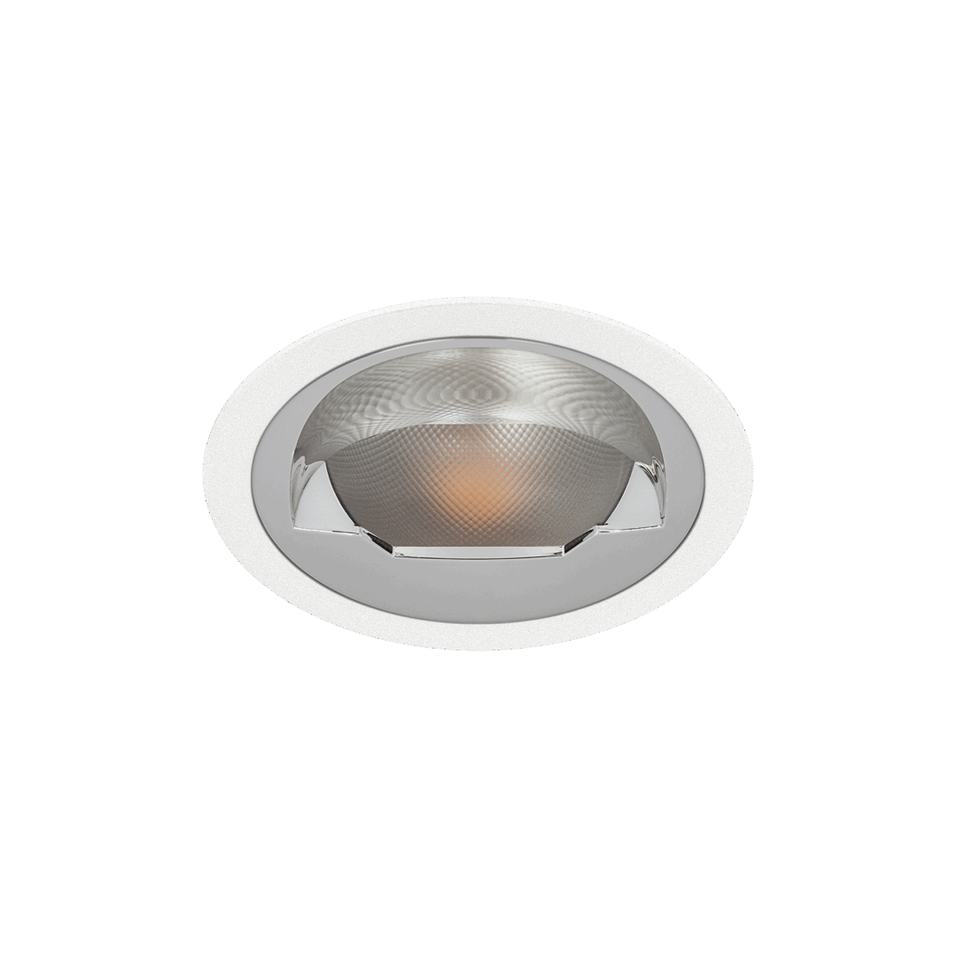 White version of the Dea Amata M Wall Washer, a fixed recessed luminaire designed by Karizma Luce.