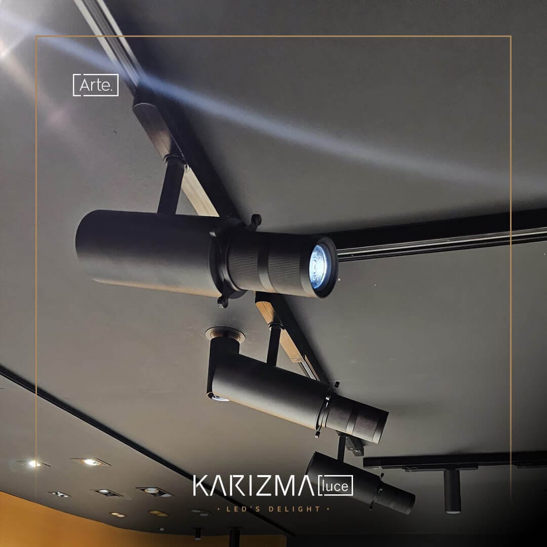Luminaire with gobo option for projecting images, text, logo's or symbols.
