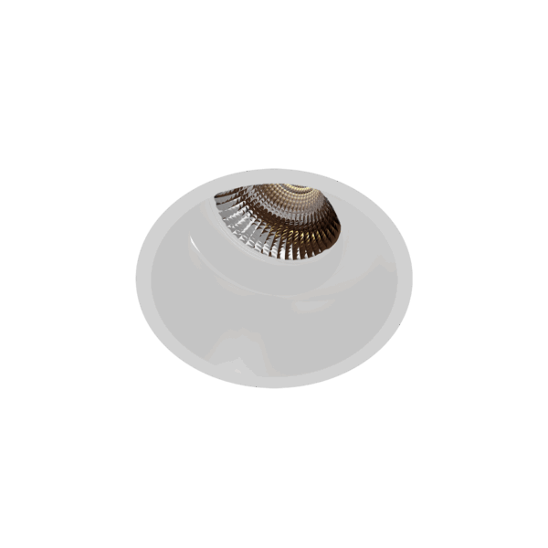 White version of the Profondo Basso Swing, an adjustable led downlight designed by Karizma Luce.
