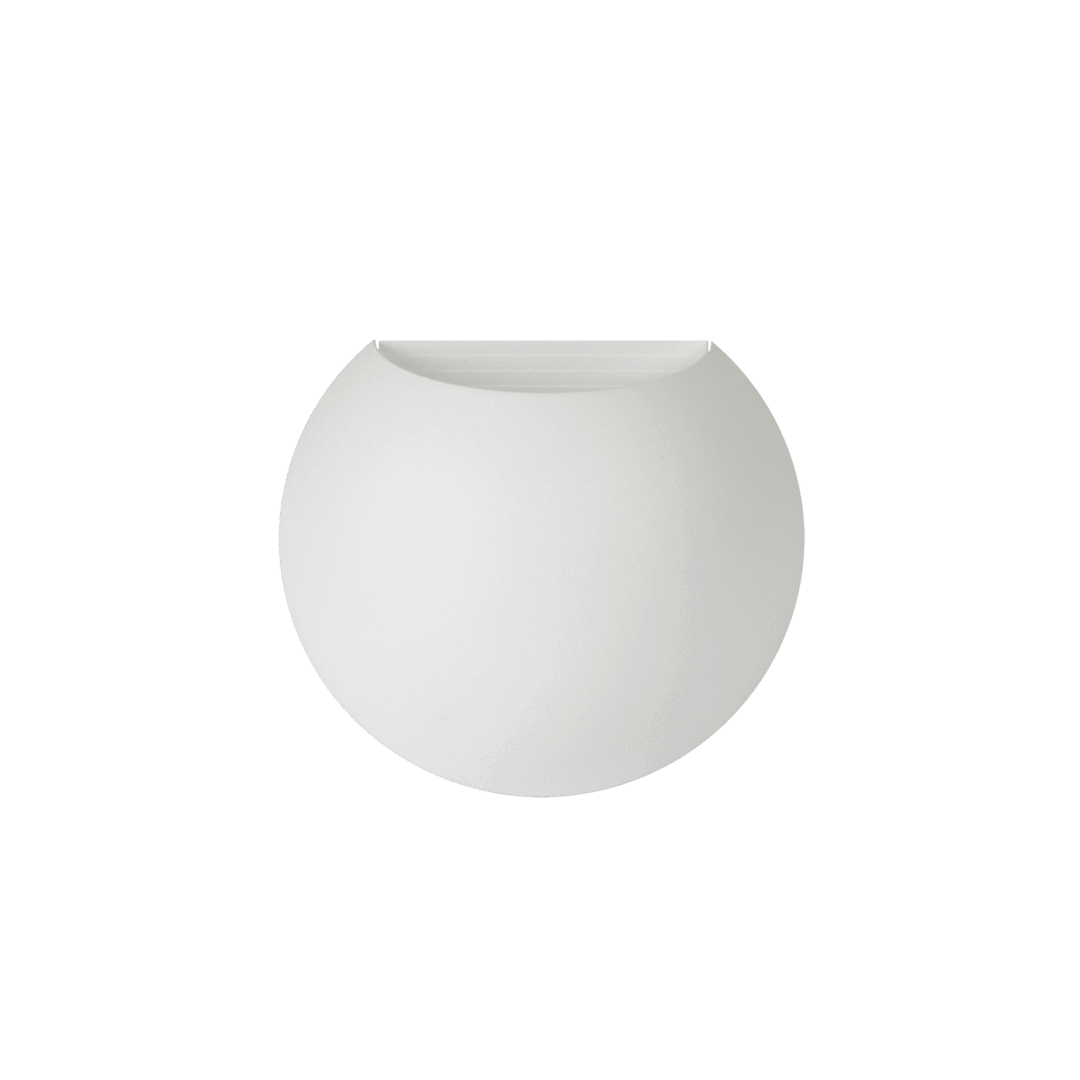 White version of the Dea Eros M MU, a wall-mounted luminaire designed by Karizma Luce.