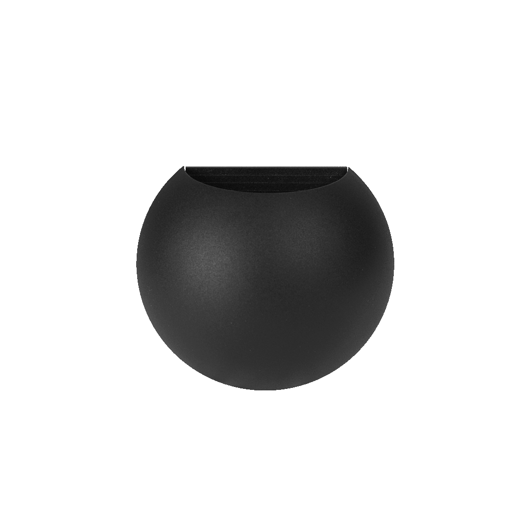 Black version of the Dea Eros M MU, a wall-mounted luminaire designed by Karizma Luce.