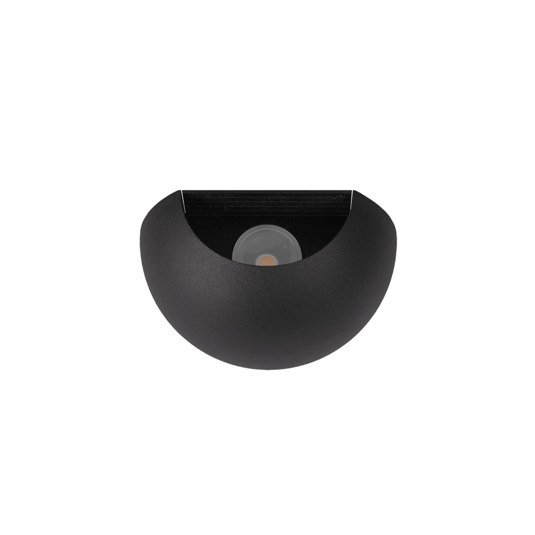 Black version of the Dea Eros M MU (detail), a wall-mounted luminaire designed by Karizma Luce.