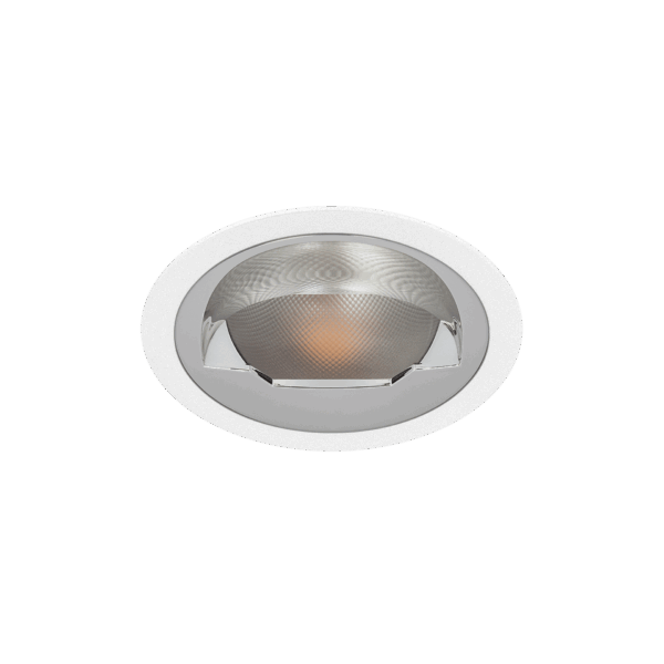 White version of the Dea Amata M AS, a fixed recessed downlight designed by Karizma Luce.