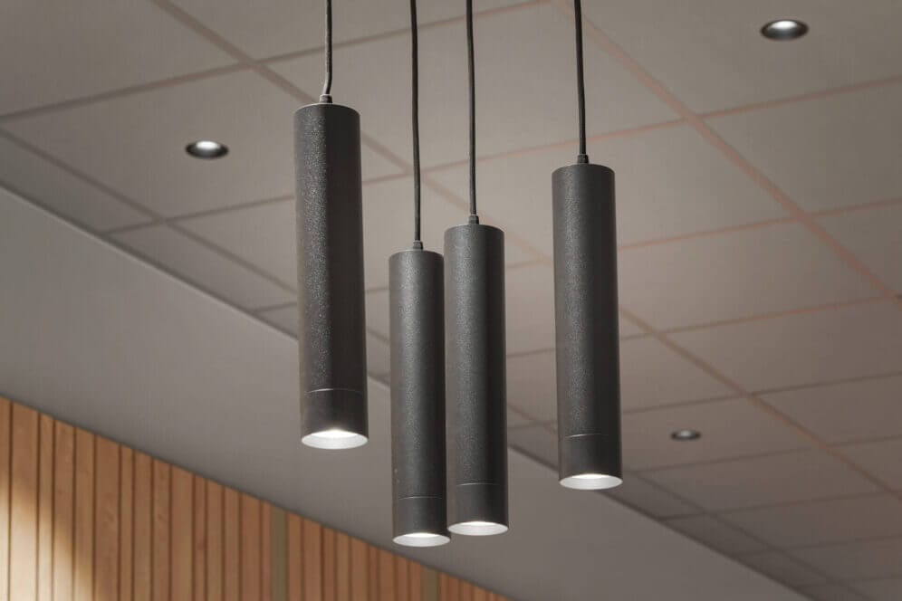 Vuoto suspended tube shaped luminaires