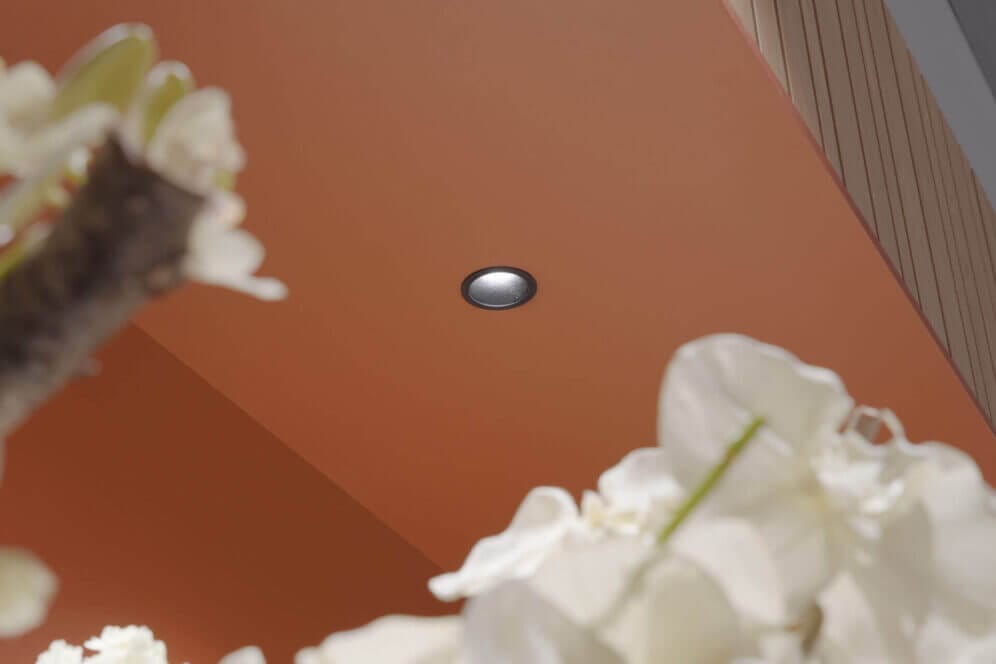 Spot in orange ceiling
