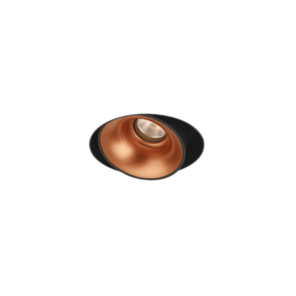 Black version of the Dea Devi M (trimless) with copper reflector, a modular fixture designed by Karizma Luce.