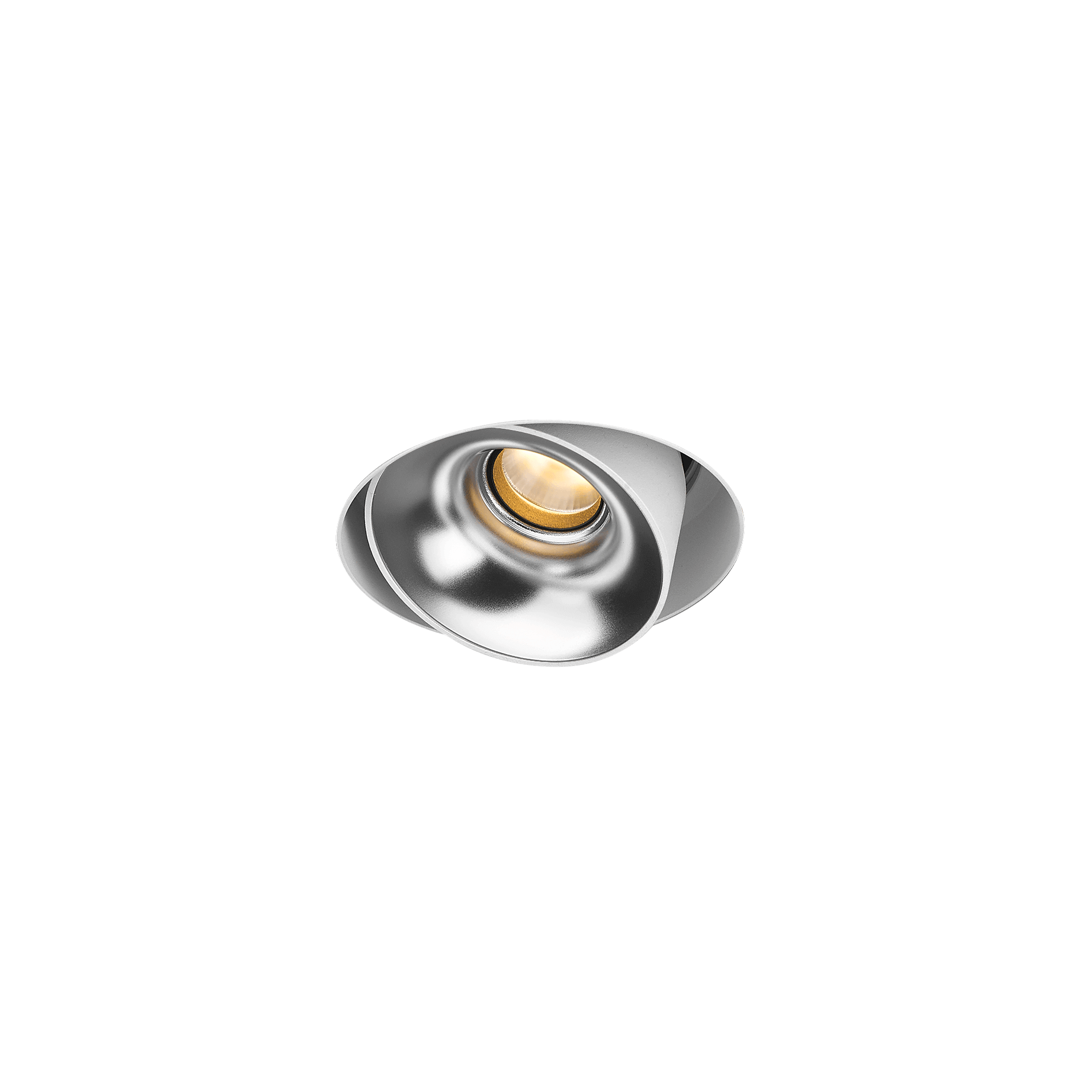 White version of the Dea Devi M (trimless) with silver reflector, a modular fixture designed by Karizma Luce.