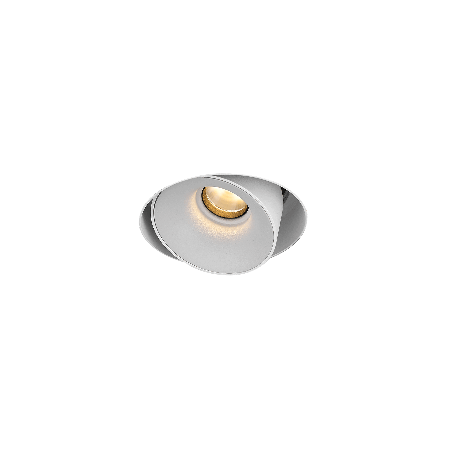 White version of the Dea Devi M (trimless) with white reflector, a modular fixture designed by Karizma Luce.