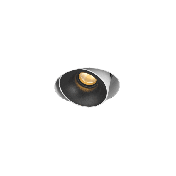 White version of the Dea Devi M (trimless) with black matt reflector, a modular fixture designed by Karizma Luce.