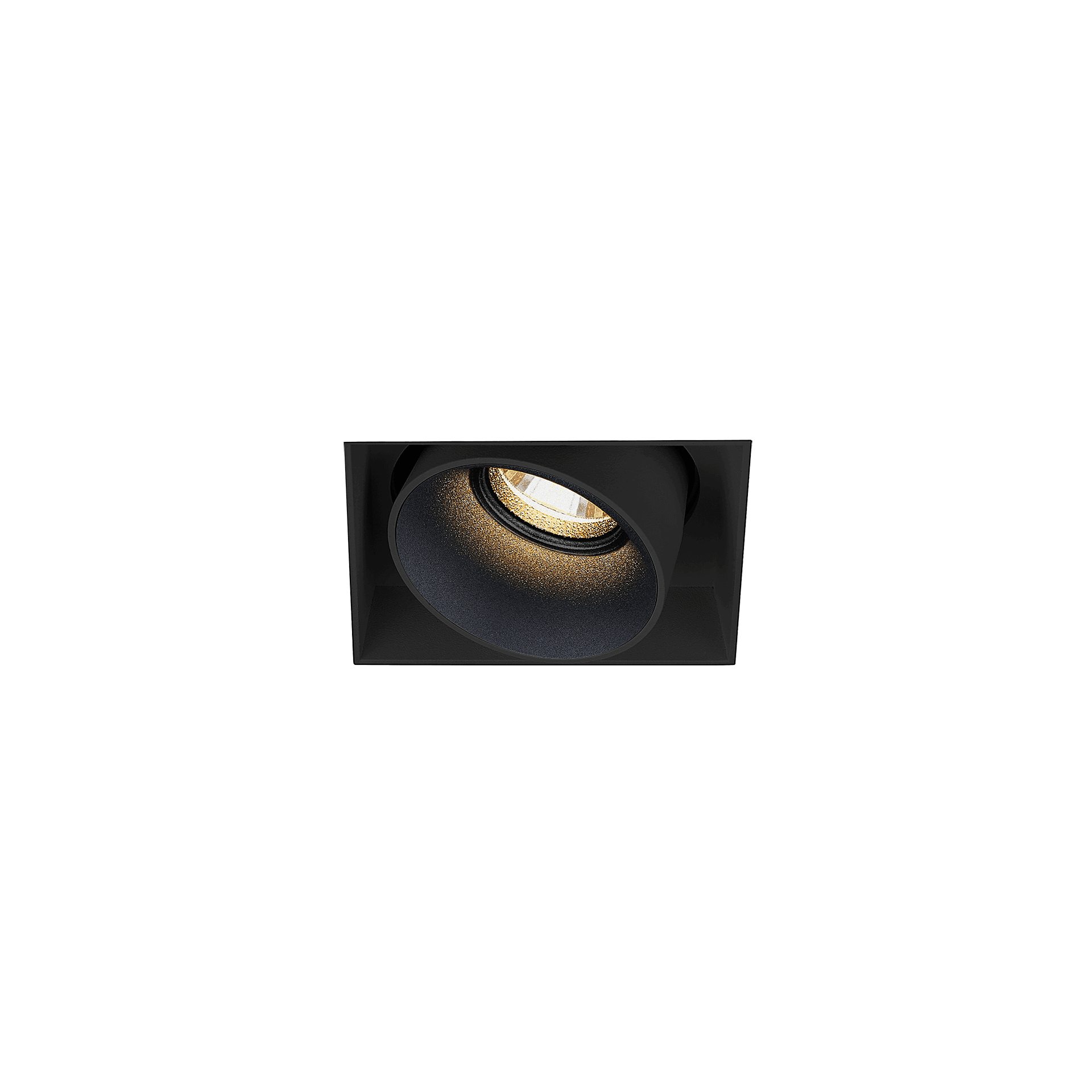 Black version of the Dea Dion M (trimless) with black matt reflector, a modular fixture designed by Karizma Luce.