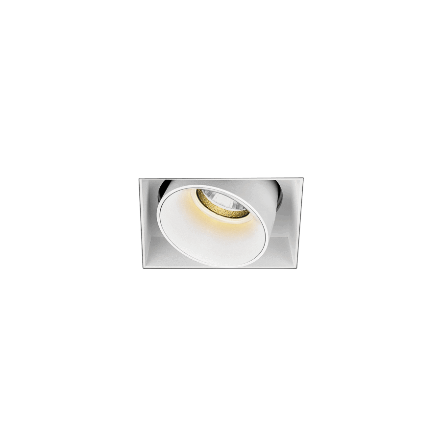 White version of the Dea Dion M (trimless) with white reflector, a modular fixture designed by Karizma Luce.