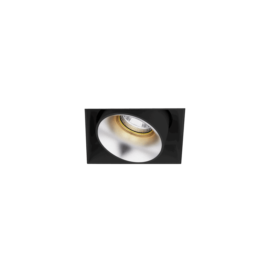 Black version of the Dea Dion M (trimless) with silver reflector, a modular fixture designed by Karizma Luce.